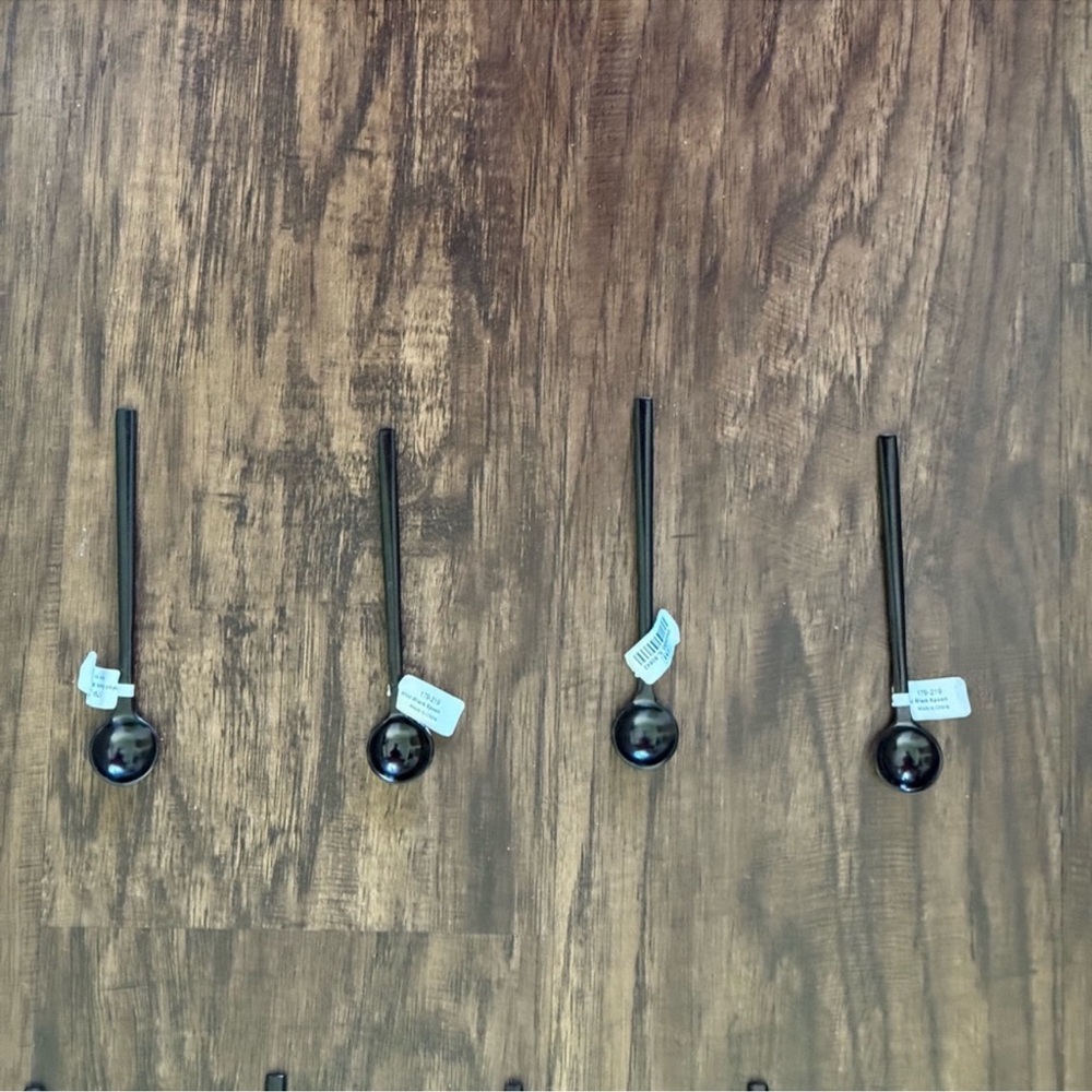 CB2 Black small spoons set of 4
